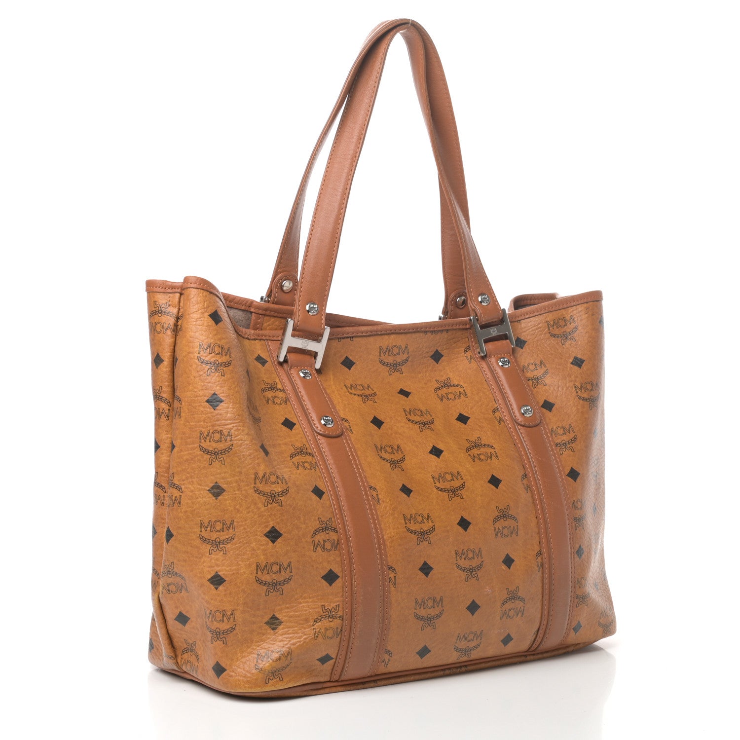 MCM Visetos Shopping Tote Cognac 3 of 8