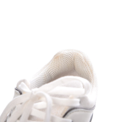 Chanel Suede Calfskin CC Sneakers 37 White Grey 8 of 9