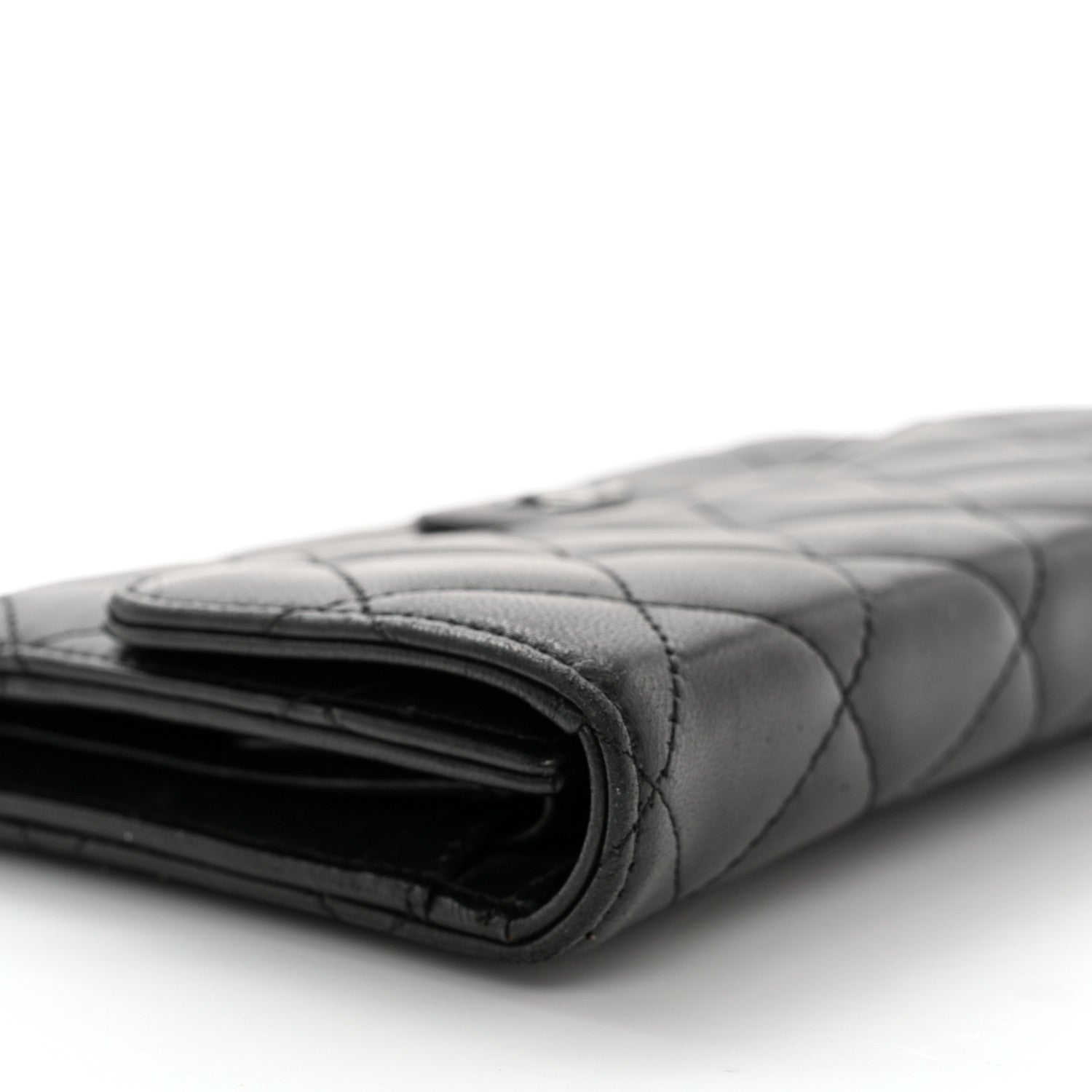 Chanel Lambskin Quilted Large Flap Wallet Black 15 of 16