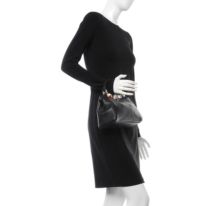 Fendi Nappa Studded Mini Peekaboo Iconic Satchel Black Multicolor 3 of 9