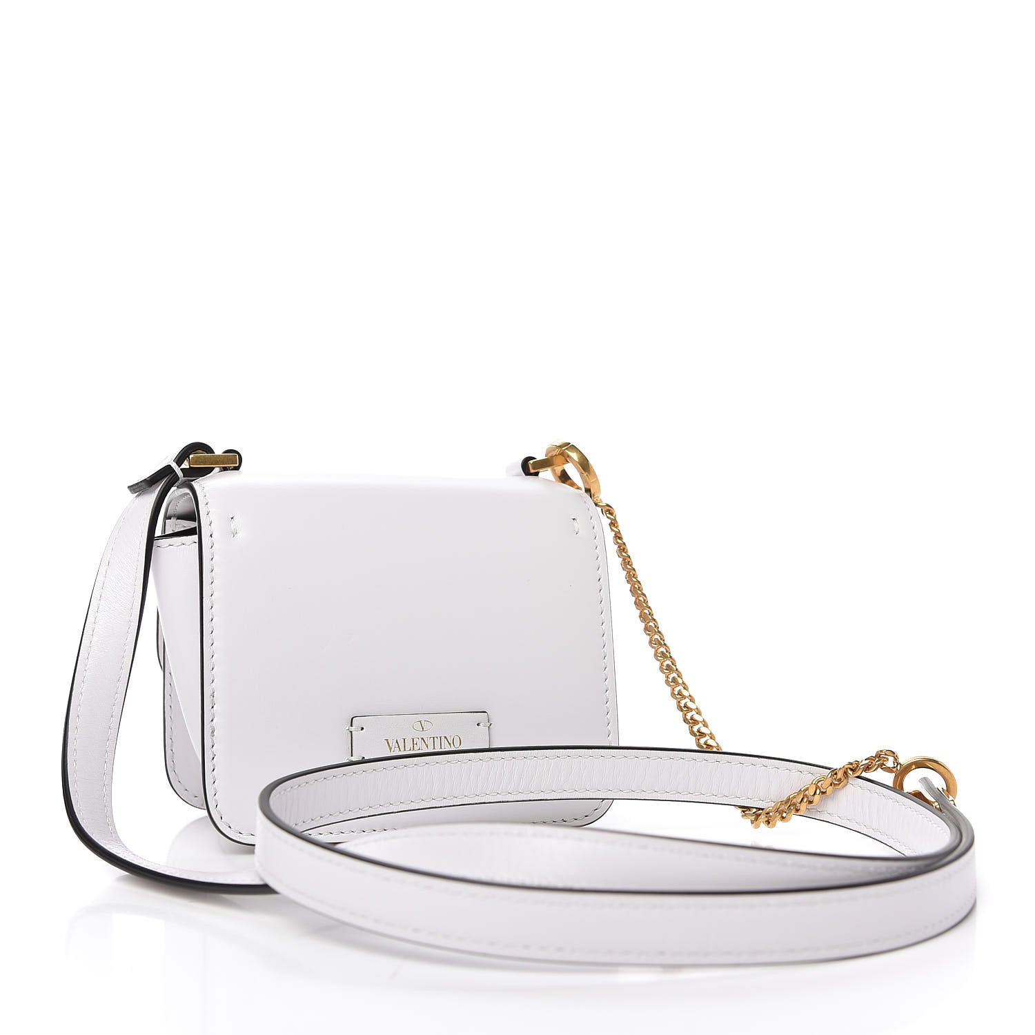 Valentino Garavani Smooth Calfskin Micro VSling Shoulder Bag White 3 of 10
