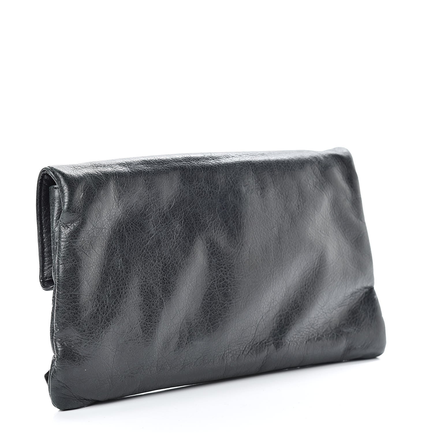 Balenciaga Agneau Giant 21 Rose Gold Hardware Envelope Clutch Black 3 of 7