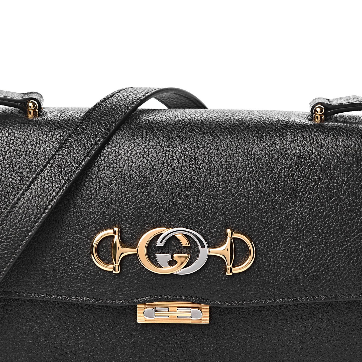 Grainy Calfskin Small Zumi Shoulder Bag Black