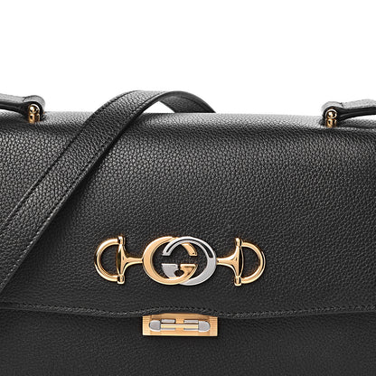 Gucci Grainy Calfskin Small Zumi Shoulder Bag Black 10 of 10