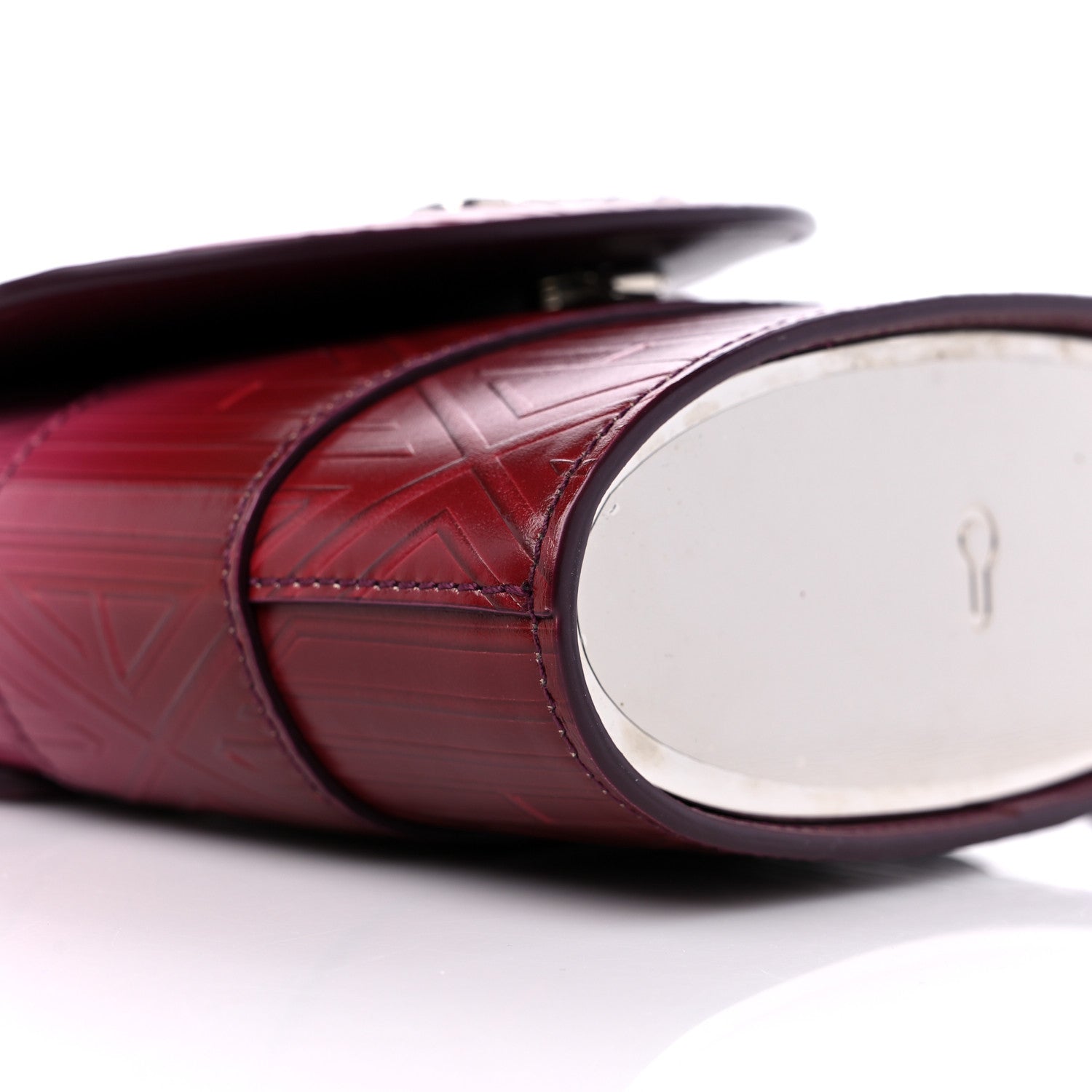 Chloe Calfskin Embossed Small Aby Lock Brown Purple 7 of 10