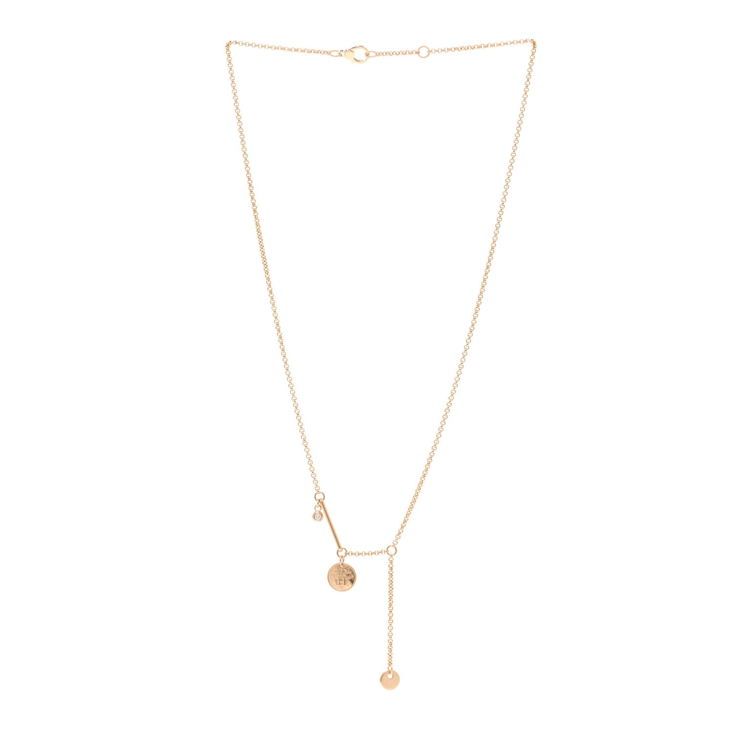 18K Rose Gold Diamond TPM Ex-Libris Pendant Necklace