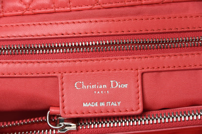 Christian Dior Lambskin Cannage Large Dior Soft Shopping Tote Coral 5 of 13