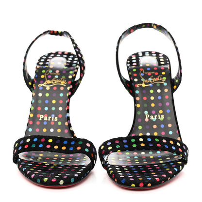 Christian Louboutin Suede O Marylin Sandals Heels 37.5 Black Multicolor 2 of 12