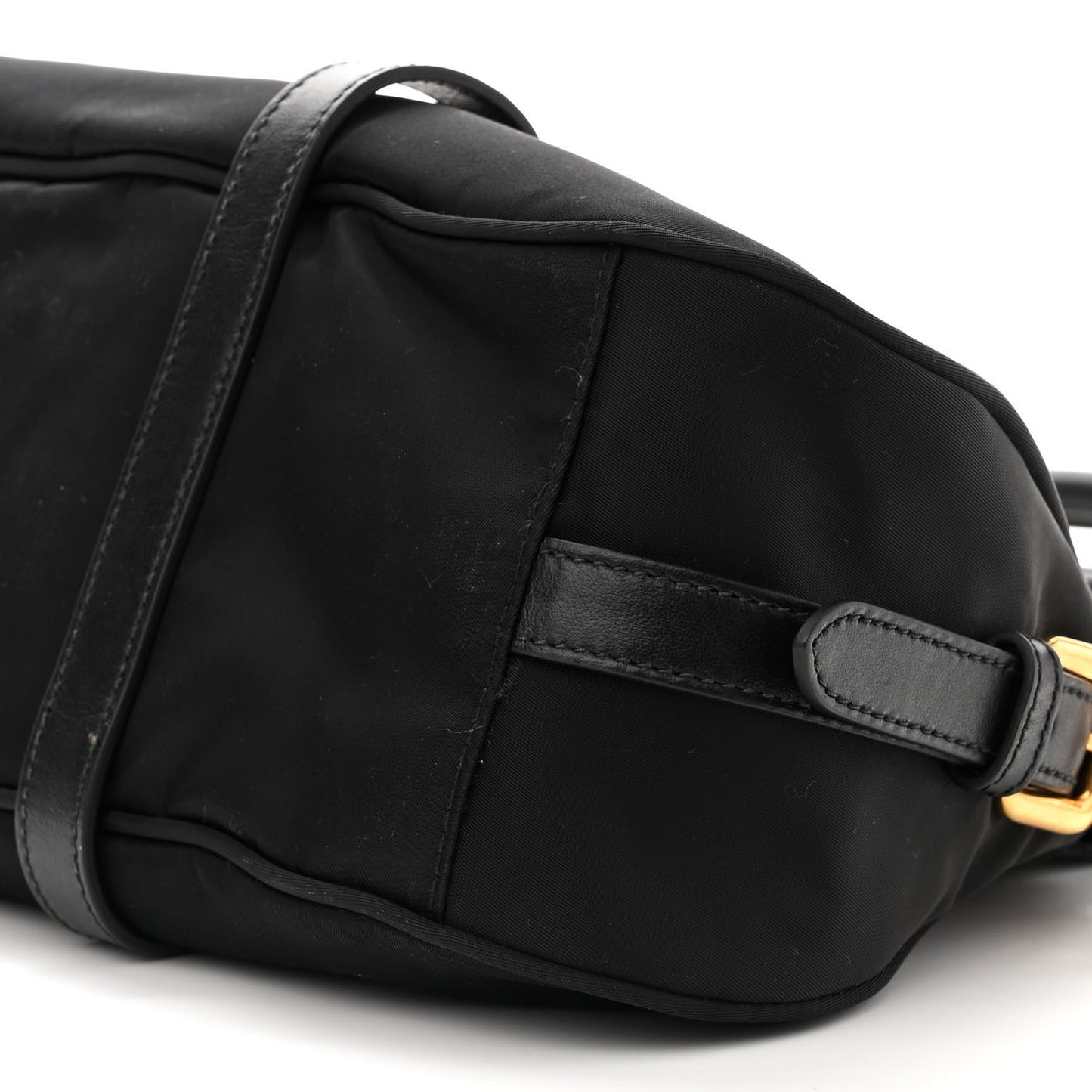 Tessuto Nylon Soft Calfskin Shopping Satchel Black
