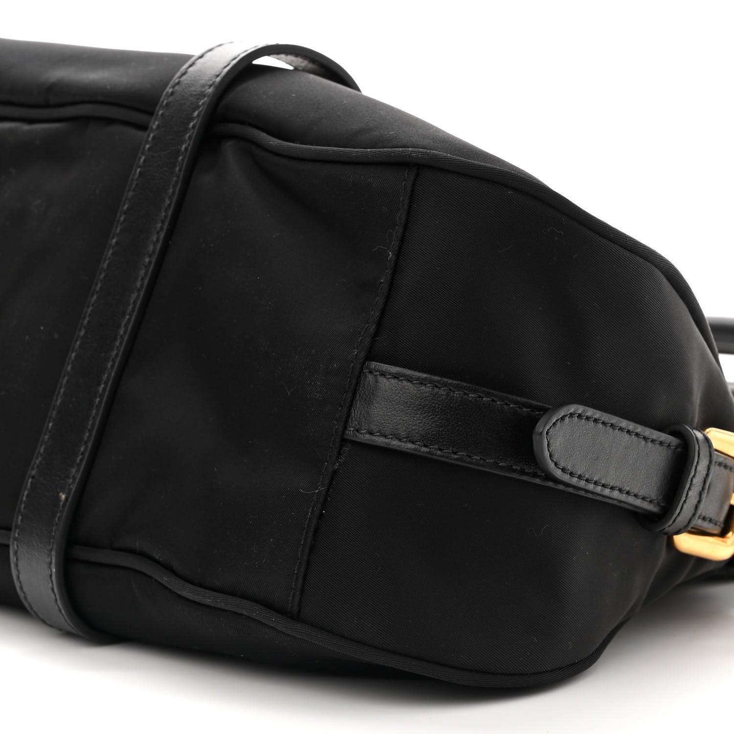 Prada Tessuto Nylon Soft Calfskin Shopping Satchel Black 10 of 10