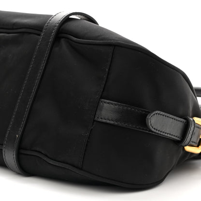 Prada Tessuto Nylon Soft Calfskin Shopping Satchel Black 10 of 10