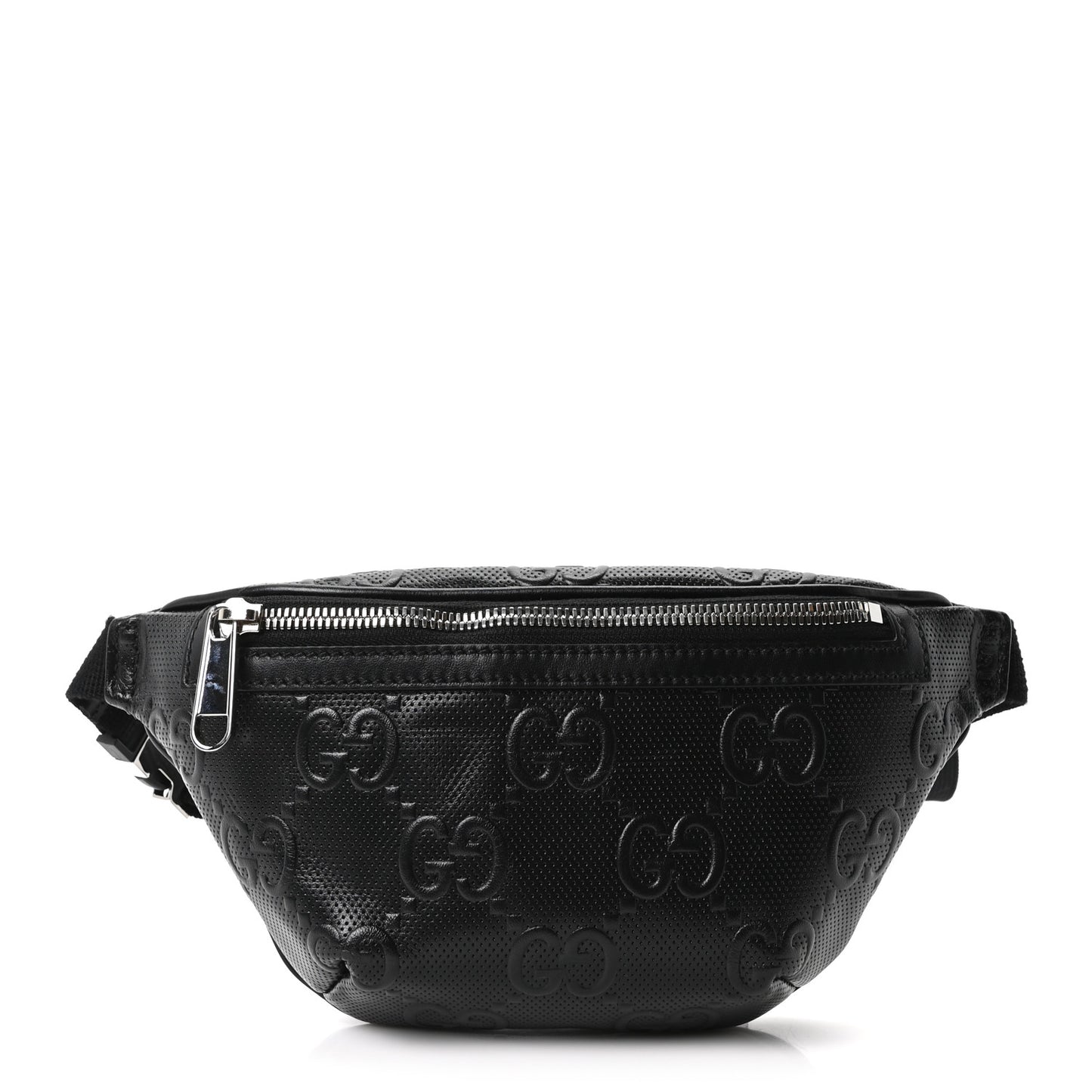 Calfskin GG Tennis Embossed Belt Bag Black