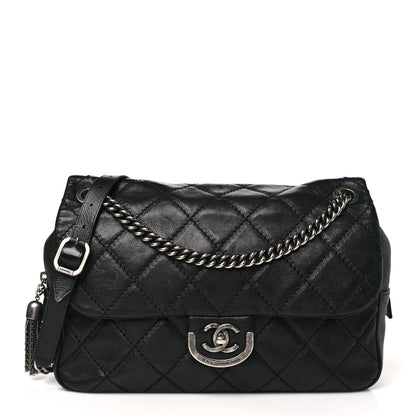Chanel Calfskin Quilted Jumbo Coco Sporran Flap Black 1 of 11