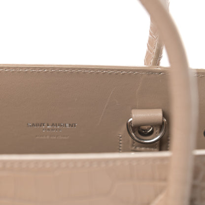 Saint Laurent Calfskin Crocodile Embossed Baby Sac De Jour Brown 12 of 12