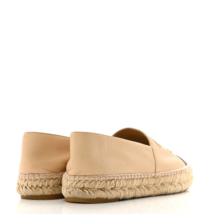 Chanel Lambskin CC Espadrilles 38 Beige Black 5 of 11