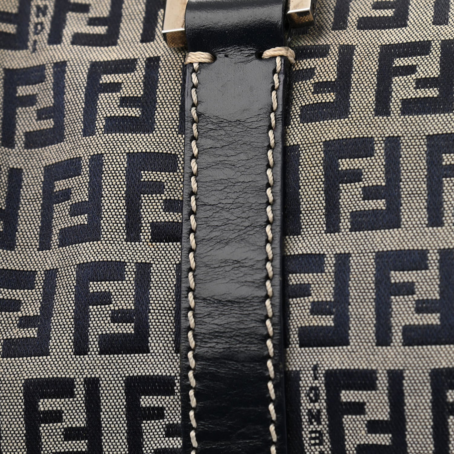 Fendi Zucca Boston Navy 12 of 13