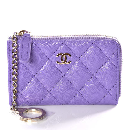 Chanel Caviar Quilted Zipped Key Holder Case Purple 7 of 11