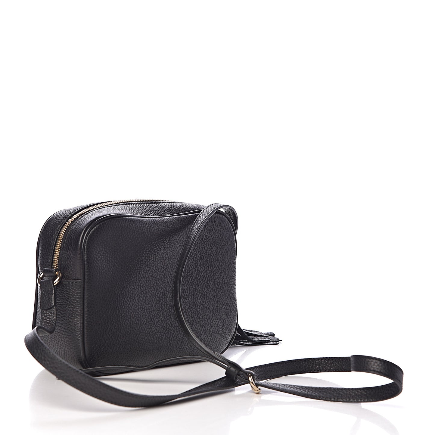 Pebbled Calfskin Small Soho Disco Bag Black