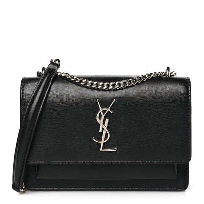 Saint Laurent Calfskin Monogram Sunset Chain Wallet Black 1 of 9