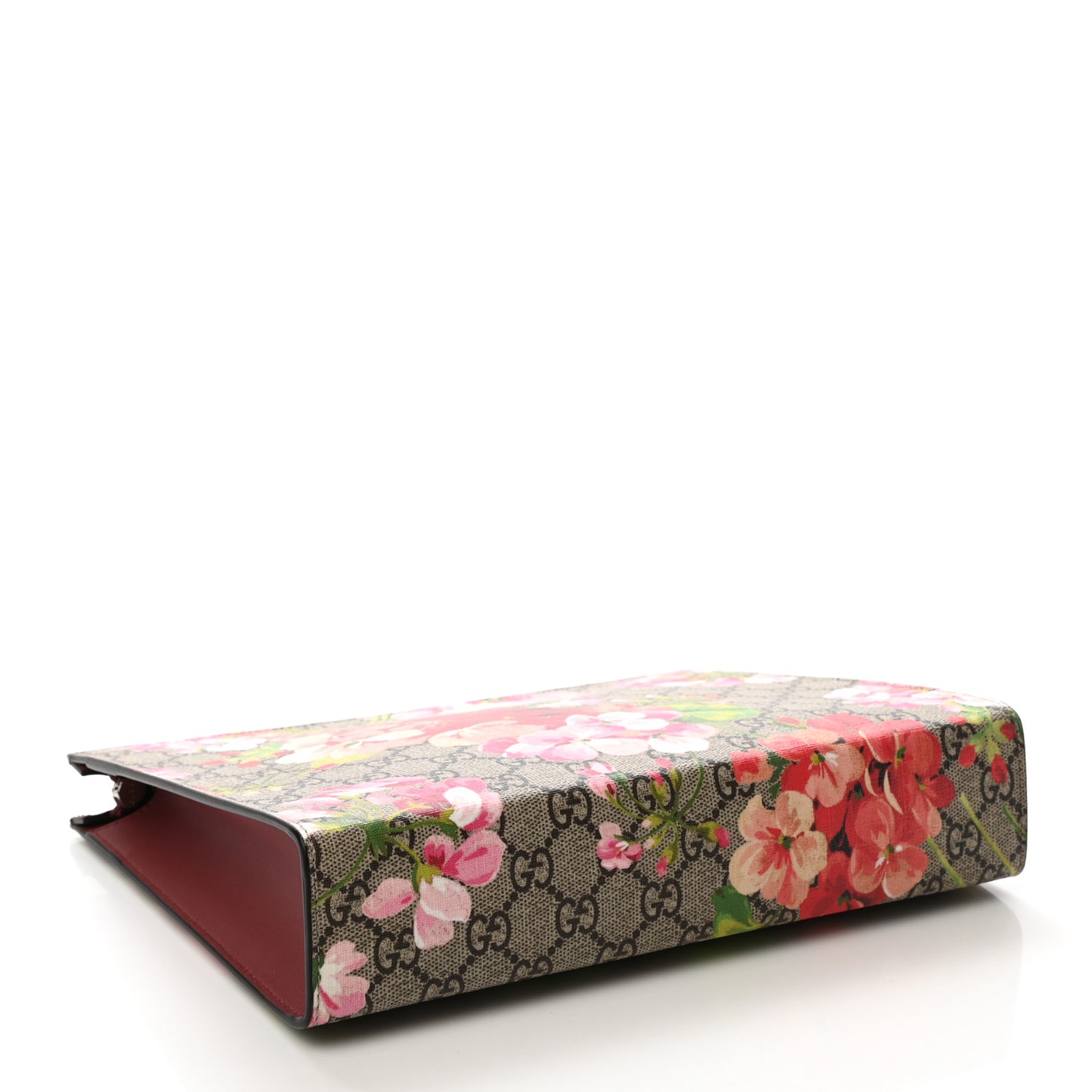 GG Supreme Monogram Blooms Large Cosmetic Case Beige Multicolor Dry Rose