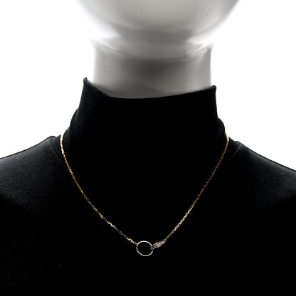 Cartier 18K Yellow Gold Diamond Interlocking LOVE Necklace 2 of 5