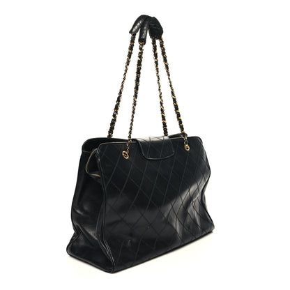 Chanel Calfskin Stitched XL Weekender Black 3 of 17