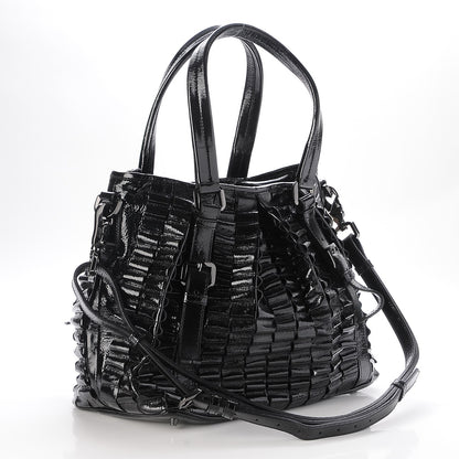 Burberry Patent Ruffled Medium Lowry Black 4 of 9