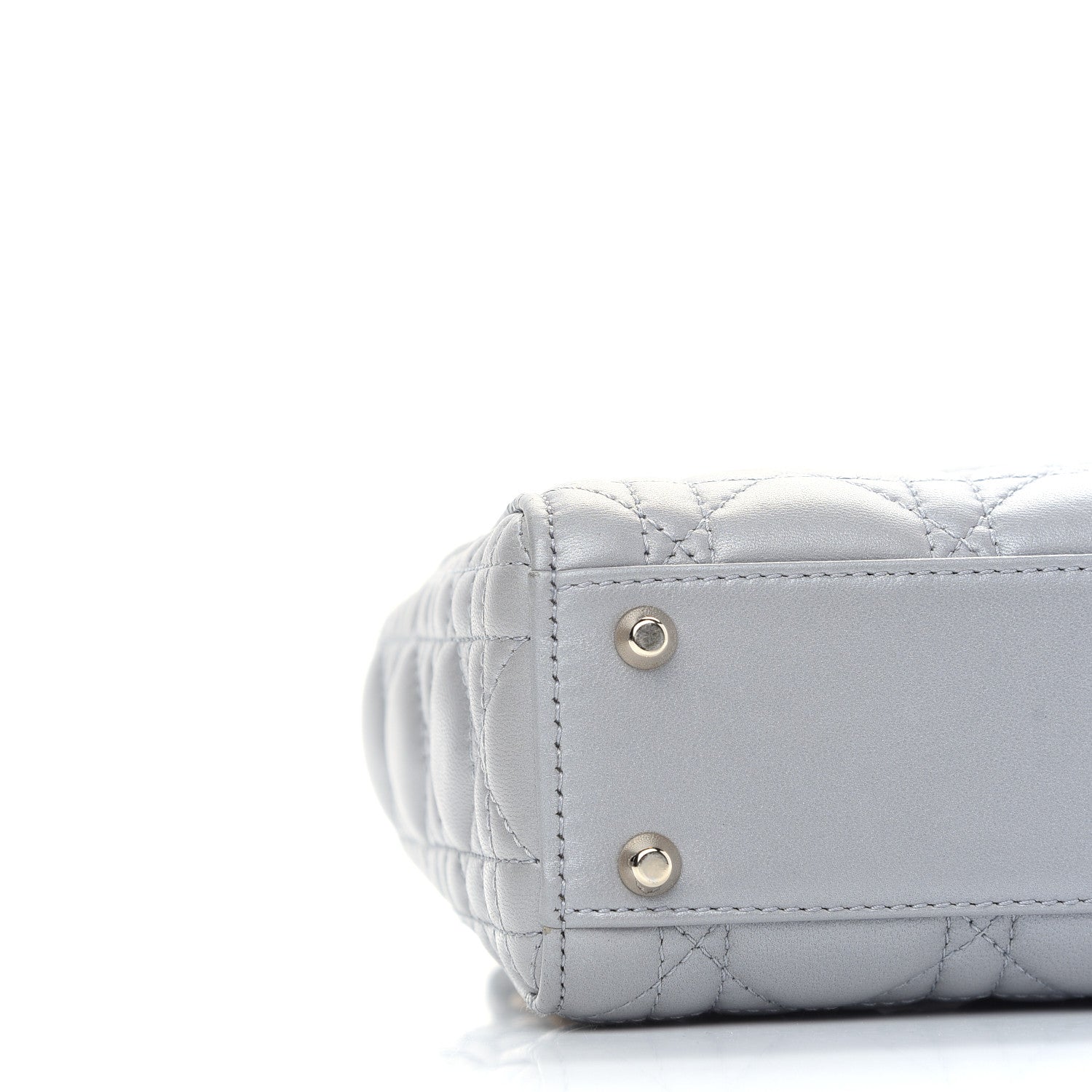 Christian Dior Metallic Lambskin Cannage Mini Lady Dior Grey 5 of 9