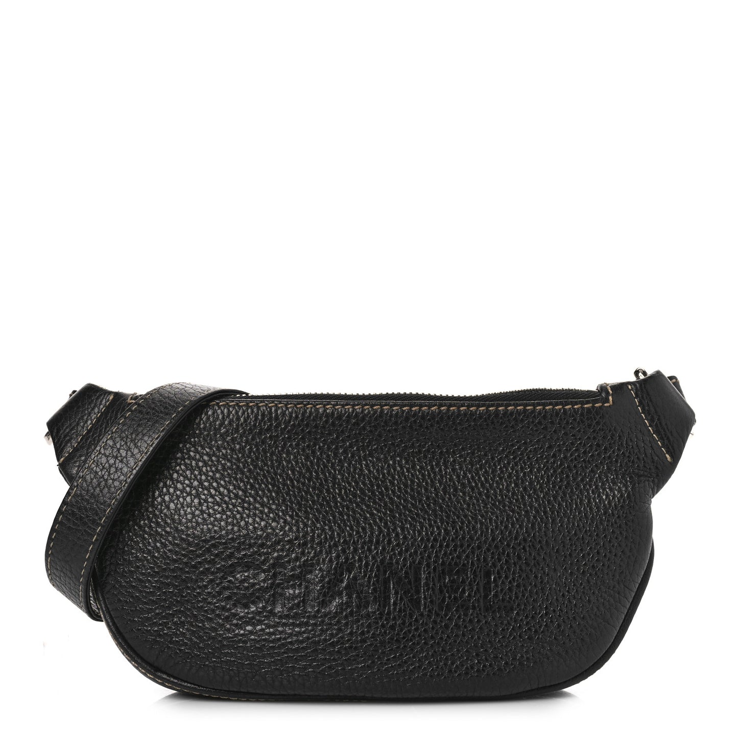 Grained Calfskin Lax Crossbody Bag Black