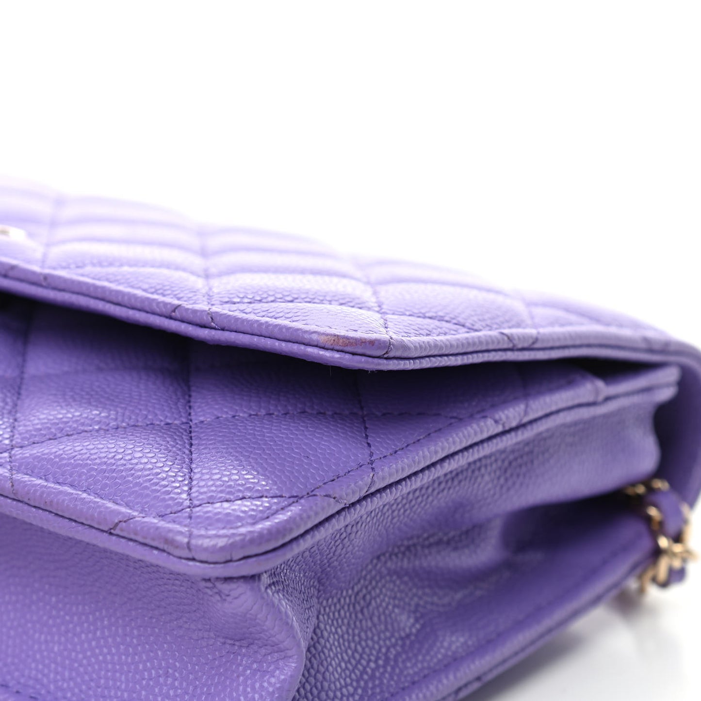 Caviar Quilted Wallet On Chain WOC Purple