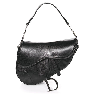 Christian Dior Shiny Goatskin Saddle Bag Black 1 of 10