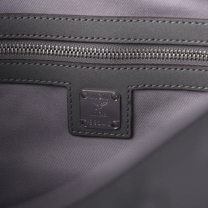 MCM Calfskin Ottomar Monogram Medium Klara Shoulder Bag Charcoal 8 of 9