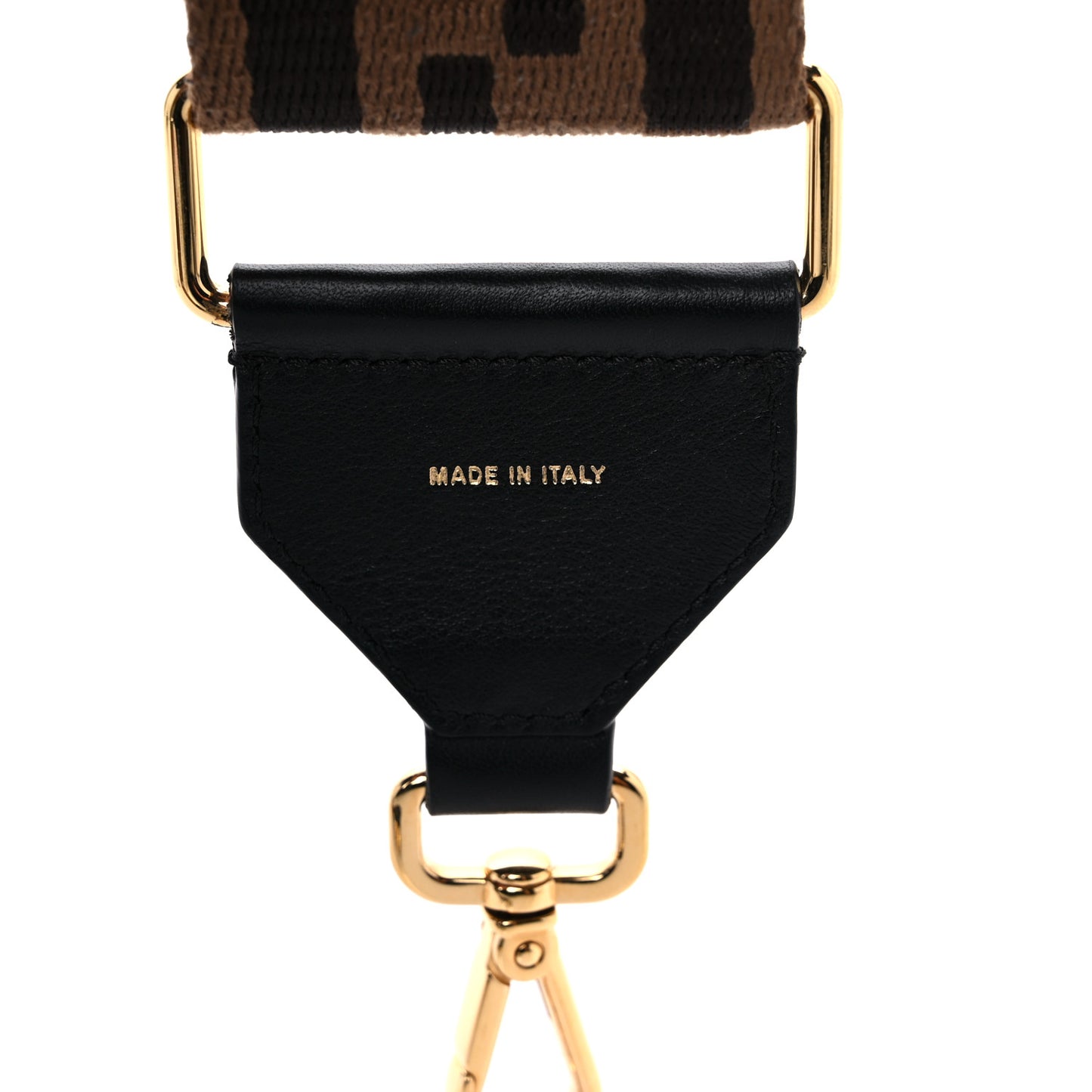 Ribbon Vitello Seta FF 1974 Adjustable Strap You Fango Marrone Black
