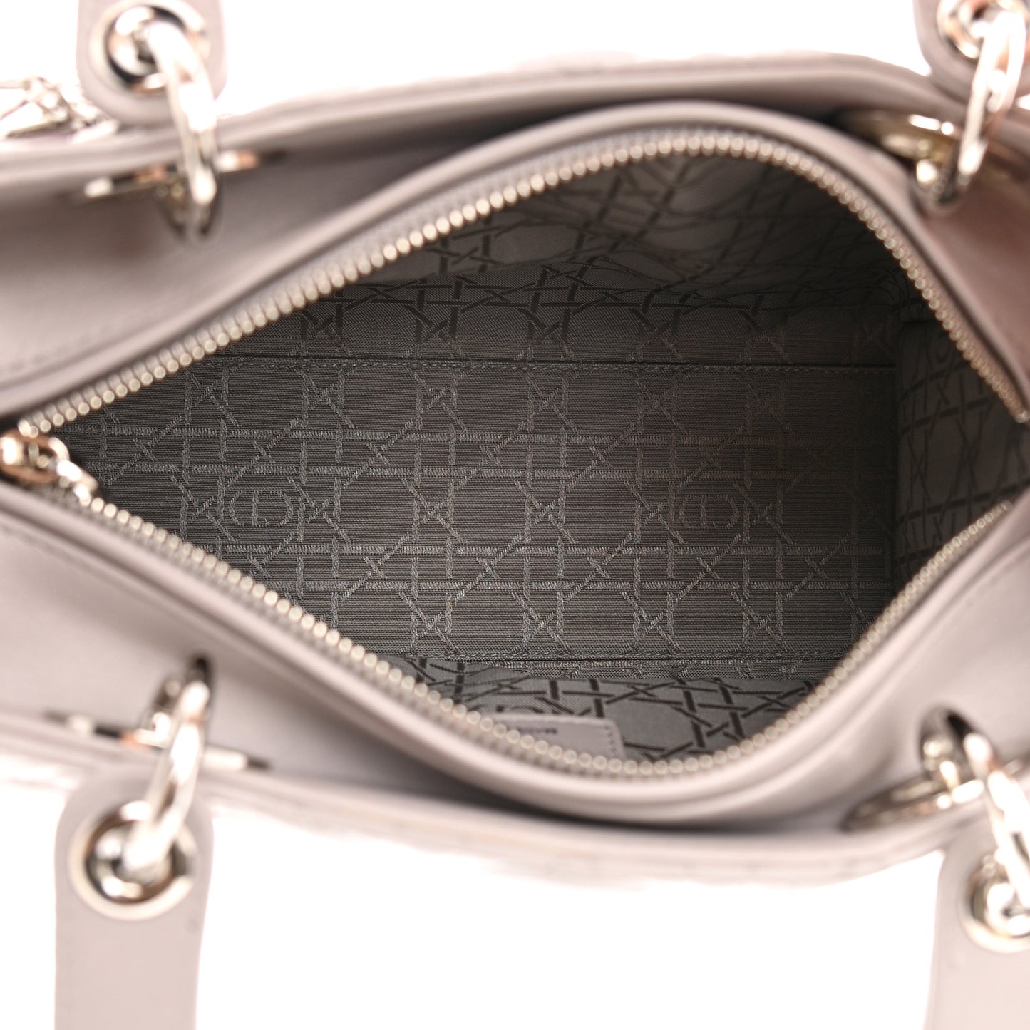 Lambskin Cannage Medium Lady Dior Grey