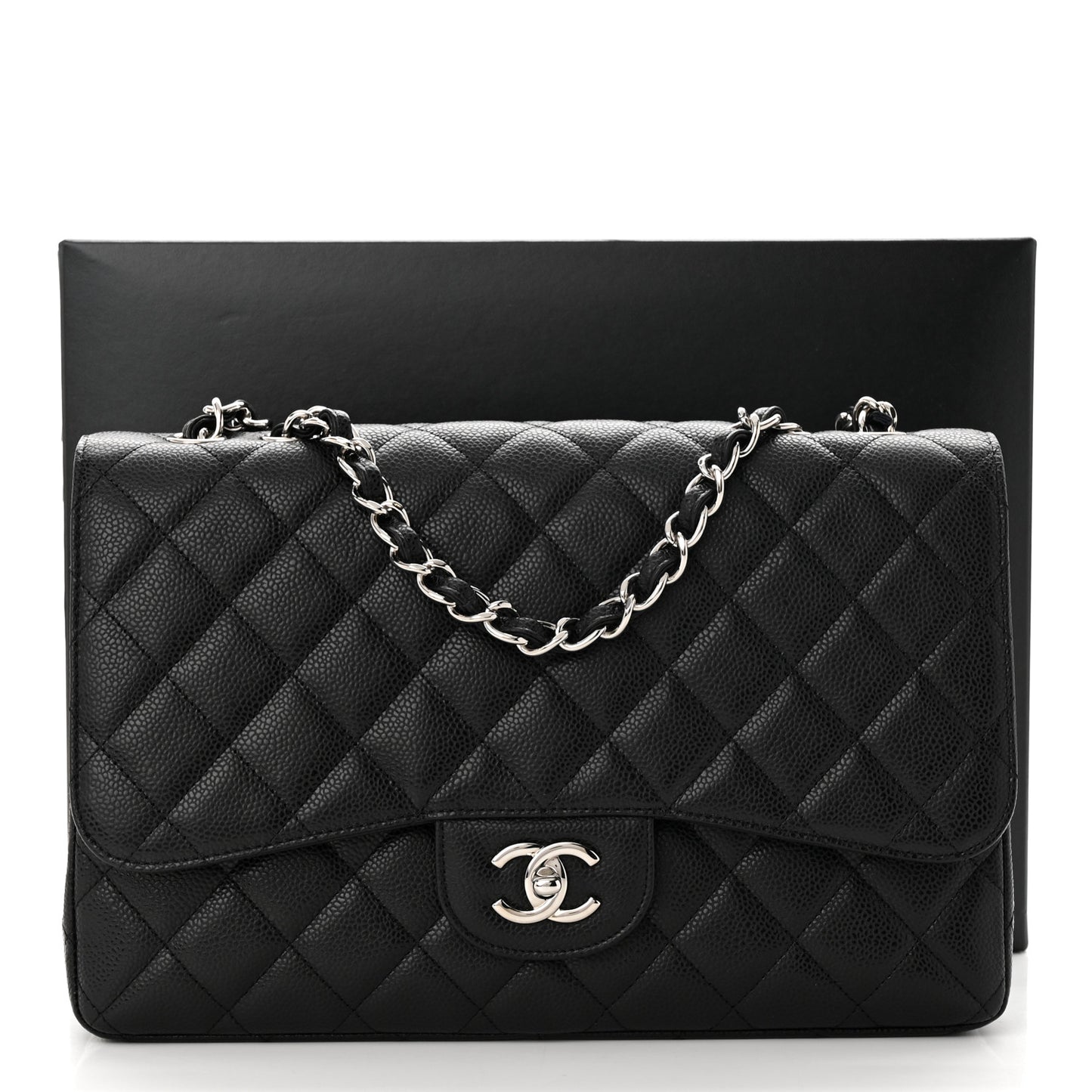 Caviar Quilted Jumbo Single Flap Black