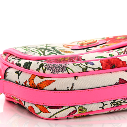 Gucci Canvas Flora Floral Shoulder Bag White Fuchsia Fluo 9 of 10