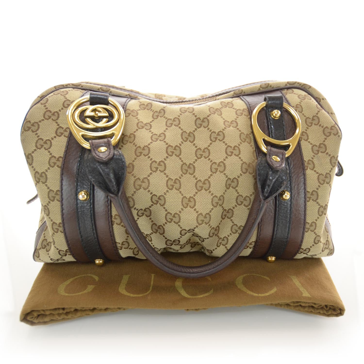 Gucci Monogram Interlocking Medium Boston Ebony 3 of 8