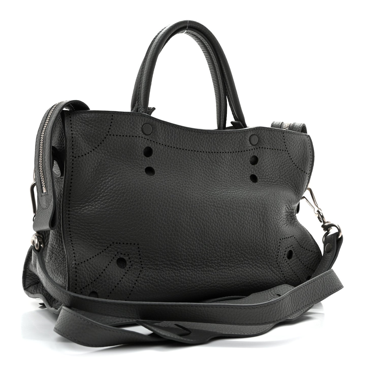 Veau Grana Perforated Blackout Hardware S City Gris Acier