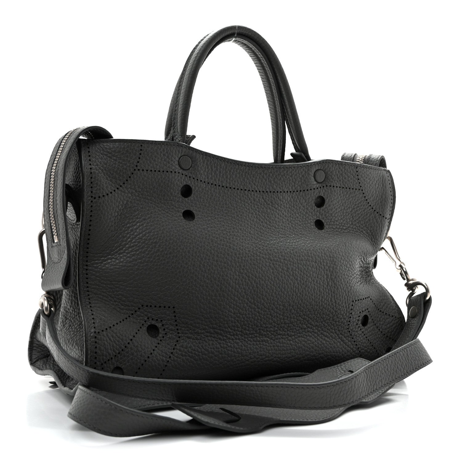 Balenciaga Veau Grana Perforated Blackout Hardware S City Gris Acier 4 of 11