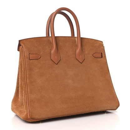 Hermes Veau Doblis Swift Grizzly Birkin 25 Gold 3 of 14