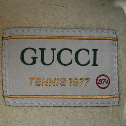 Gucci New Denim GG Monogram Web Womens 1977 Tennis Sneakers 37.5 Blue Tea Mystic White 6 of 8