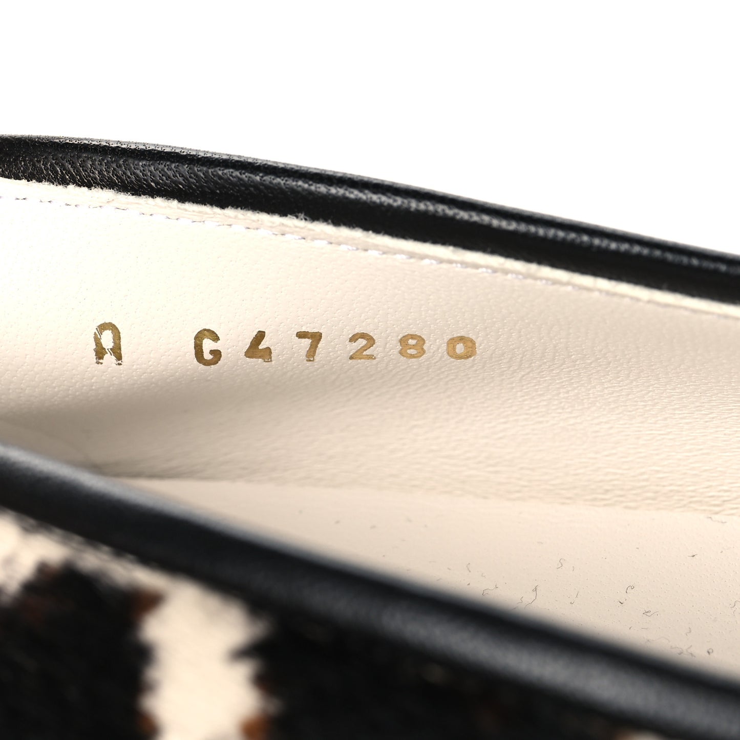 Pony Hair Calfskin Cap Toe CC Ballerina Flats 36 White Brown Black