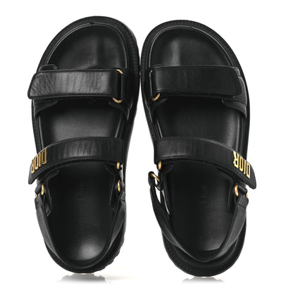 Christian Dior Lambskin Dioract 10mm Sandals 39 Black 2 of 15