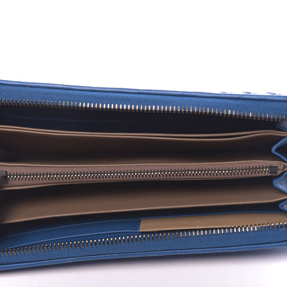 Bottega Veneta Nappa Intrecciato Zip Around Wallet Blue 5 of 7