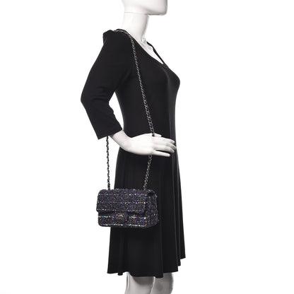 Chanel Tweed Quilted Mini Rectangular Flap Blue Purple Khaki Pink 2 of 10