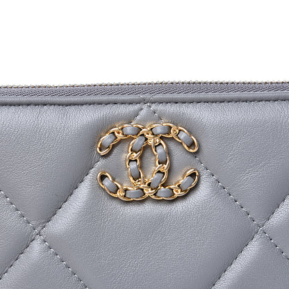 Chanel Goatskin Quilted 19 Cosmetic Case Grey 7 of 8