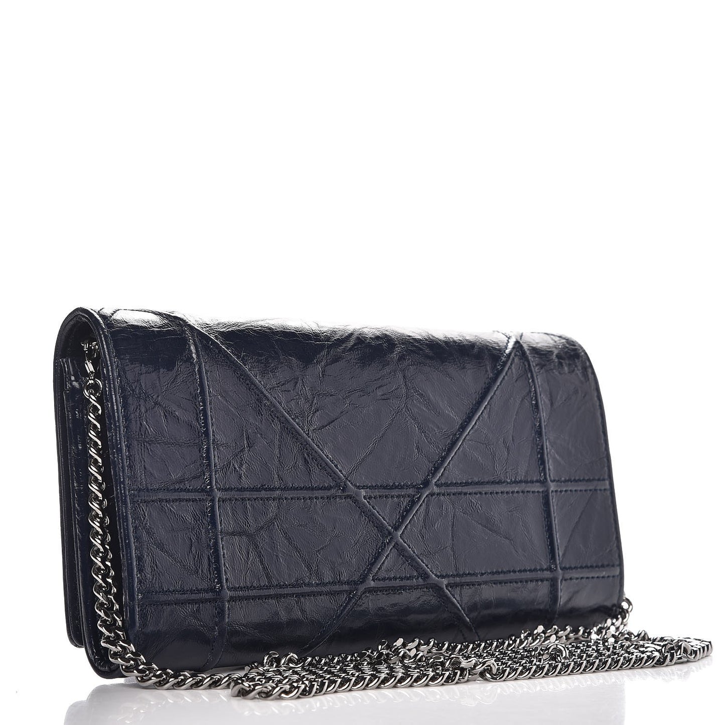 Lambskin Diorama Croisiere Wallet Dark Marine