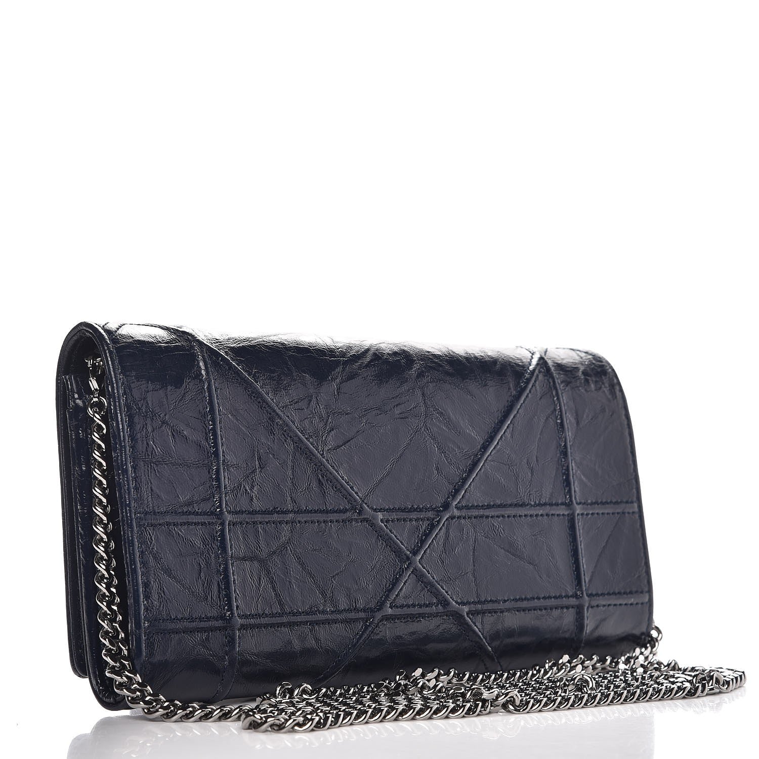 Christian Dior Lambskin Diorama Croisiere Wallet Dark Marine 3 of 10