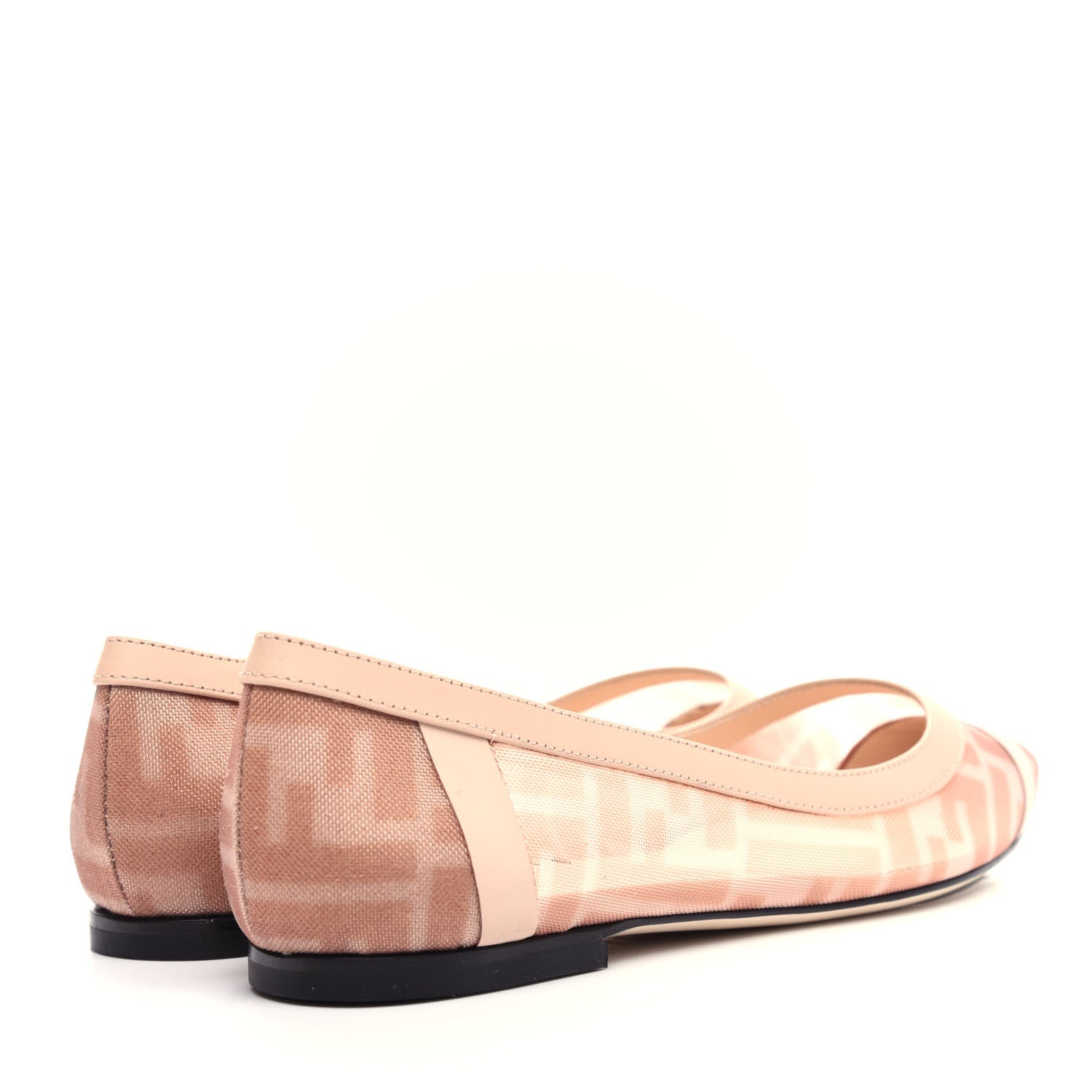 Fendi Mesh FF Skimmer Ballerina Flats 35 Rose Nude 4 of 10