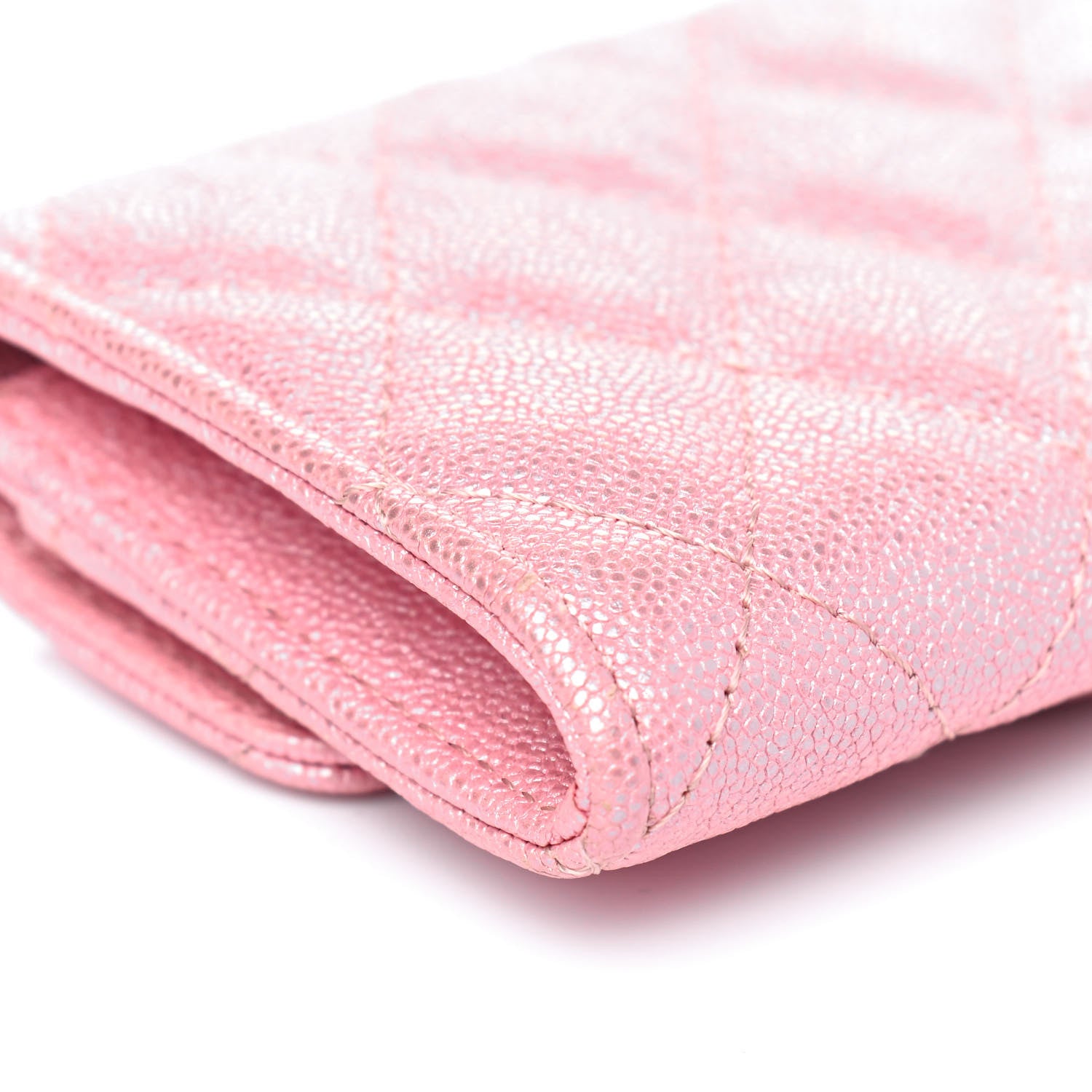 Chanel Iridescent Caviar Quilted Flap Card Holder Rose Pink 12 of 14